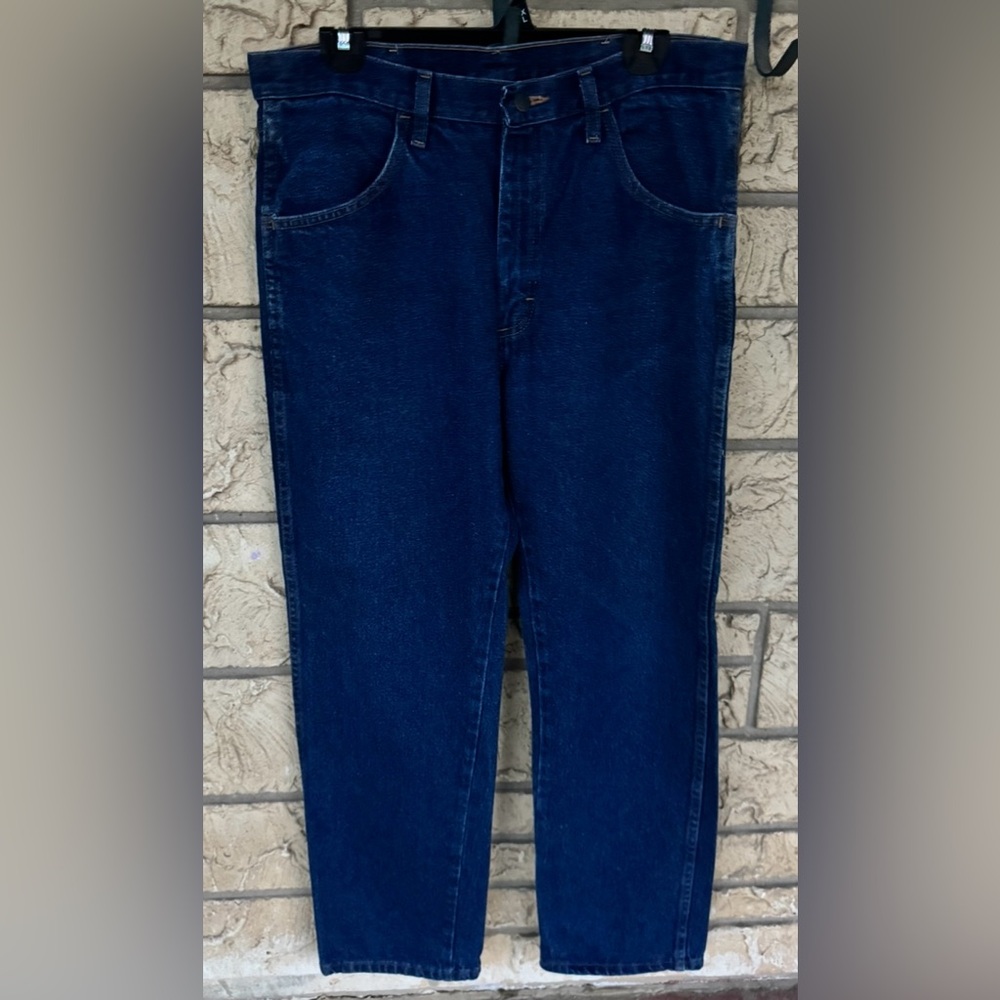 Rustler Men's Dark Blue Straight Jeans Size 34 x 30 Vintage